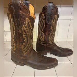 Justin Cowboy Western Boots Brown Goat Leather L2680 USA Made Women’s Size 7.5 B